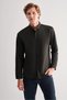 Khaki Smart Button Collar Long Sleeve Pocketless Slim Fit Casual Shirt 1004255170