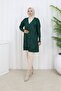 Patterned Long Mercerized Cardigan N3193 Emerald Green
