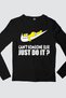 Lazy Fatherhood Black Crew Neck Long Sleeve Men's T-Shirt - 2