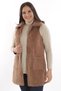 Trend42Plus Plus Size Brown Vest with Zipper and Pocket Detail