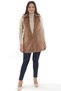 Trend42Plus Plus Size Brown Vest with Zipper and Pocket Detail - 2