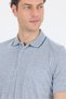 Navy Blue Short Sleeve Polo Collar Pocket Classic Standard Size T-Shirt 1011250172 - 4
