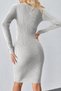 Women's Half Turtleneck Button Detailed Knitwear Dress - 5