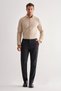 Black Side Pocket Straight Leg Cotton Comfort Fit Chino Casual Trousers 1003255166