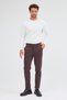 Milky Brown Side Pocket Straight Leg Cotton Slim Fit Chino Casual Trousers 1003255155 - 4