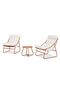 Zoya 1+2 Seater Balcony Set| All Weather 3-Pcs Bistro Set| Modern Outdoor Furniture - Orange/Cream - 8