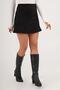 A-Line High Waist Black Suede Mini Skirt - 2