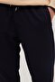 Men's Regular Fit Comfortable Cut Pocketed Elastic Waist Lace-Up Jogger Navy Blue Trousers - 3