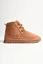 Women's Boots Tan Color Suede – Wool Inside, Thin Sole, Lace-Up, Warm - 2