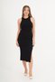 Sleeveless Stretchy Knitted Fabric Seasonal Trend Black Long Dress - 4