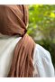 شال قطني من قماش الكراش باللون البني النحاسي - 3