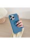 Protective Case Compatible with Huawei P40 Lite Liquid Silicone Ring with Rotating Support Bl - 3