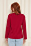Burgundy 100% Cotton Soft Textured Regular Fit Relaxed Cut Long Sleeve Crew Neck Combed Cotton T-Shirt - 5