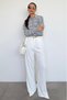Gray Striped Polo Neck Women's Knitwear Sweater Mg2470 - 6