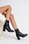 Mado Bitter Brown Blunt Toe Thick Heeled Stretch Boots - 3