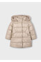 4-10 Years Old Girl's Beige Color Hooded, Fleece Lined, Water Repellent and Windproof Coat - 2