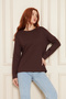 Brown 100% Cotton Soft Textured Regular Fit Relaxed Cut Long Sleeve Crew Neck Combed Cotton T-Shirt - 6