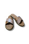 Women's Pink Brown Genuine Leather Cross Strap Slippers - 7