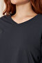 Smoked 100% Organic Cotton V-Neck Soft Textured Regular Fit Comfortable Cut Long Sleeve Combed Cotton T-Shirt - 7