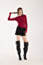 Women's Long Sleeve Fingerless Basic Bodysuit – Black, White, Burgundy, Navy Blue, Grey – S m L XL