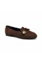 Women's Pointed Toe Ballet Flats-Brown Nubuck