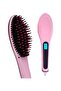 Fast Hair Straightener Electric Brush With LCD Display Pink