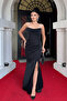 Glitter Fabric Detachable Collar Evening Dress - Black