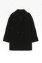 Women's Short Cashmere Coat Buttoned Black - 2
