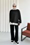 Hijab Suit with Six Pleated Pants-Black