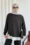 Hijab Suit with Six Pleated Pants-Black - 4