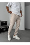 Beige Elastic Comfortable Basic Tracksuit Yp-4007 - 3