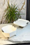 Antique 2 Piece Porcelain Bowl Plate Set & Food Salad Appetizer Serving Dish - 5