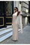 Premium Trend Stylish Scarf-Detail Satin Long Dress
