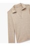 Relaxed Fit Long Sleeve Polo Neck Knitwear Pajama Top (Aw 25) - 3