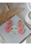 Heart Dangle Women's Earrings Red Heart Earrings - 6