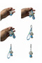 3D Silicone Blue Teddy Bear Figured Keychain with'Love' T-Shirt, Bag Ornament - 2