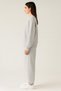 Women's Gray Oversize Crew Neck Sweatshirt and Rubber Leggings Tracksuit Set - 3