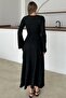 Knitted Dress with Accessories on the Front Anthracite 9367-E - 7