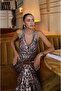 Leopard Print Sequined Halter Dress - 3