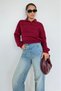 Burgundy Striped Polo Neck Women's Knitwear Sweater Mg2470 - 7
