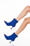 Leo Cobalt Blue Front Cobalt Blue Skin Back Zipper Detailed Women's Boots Bottie - 6