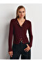 32055 Long Sleeve Cardigan-Burgundy - 3