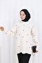 Heart Embroidered Knitwear Sweater N3253 Stone Color - 3