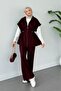 Retro Scuba Vest Suit Plum - 2