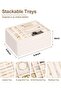 4 Jewelry Organizer Drawer Insert, Stackable Velvet Jewelry Tray Organizer Display Case Sto - 4