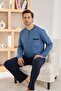 Pijamoni Men's 100% Cotton Combed Seasonal Long Sleeve Pajama Set 6842