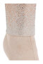 Women Rhinestones Embellished Fold Over Boots in Beige - 5
