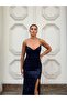 Trend Slit Velvet Sequin Dress Dark Blue 583293 - 2