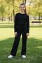 School and Casual Combination Long Sleeve T-Shirt and Pipe Leg Sweatpants - 2