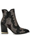 Women Rhinestones Embellished Block Heel Boots in Black